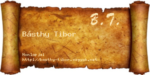 Básthy Tibor névjegykártya